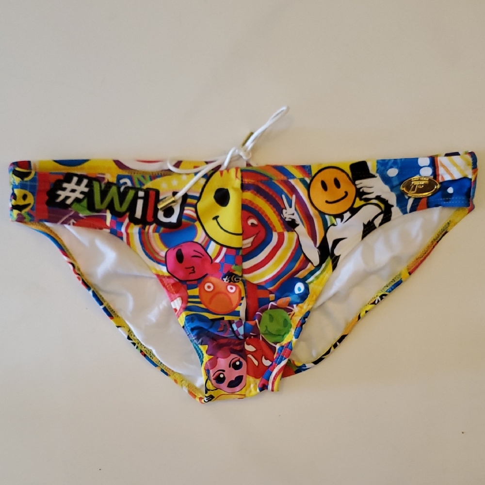 Bang Emoji Print Swim Briefs M